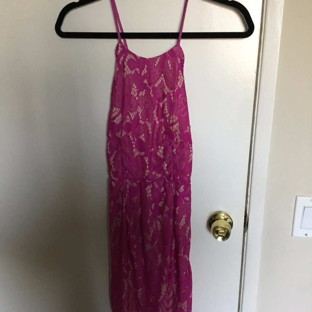 Kaitlyn Fuchsia/Nude Dress